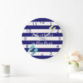 Blauwe witte strepen teenslippers grote klok (Huis)