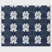 Blauwe witte strikken vakantie Kerstmis Cadeaupapier (Vlak)