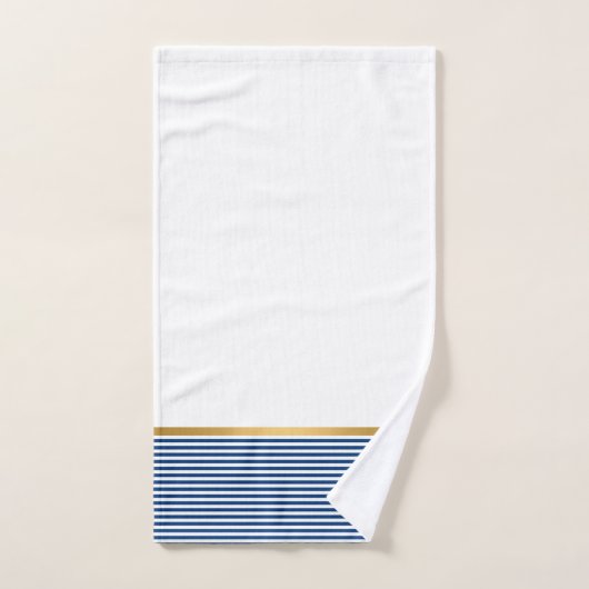 BLAUWE WITTE STRIPE GOLD BATHROOM TOWEL SET BAD HANDDOEK (Handdoek)