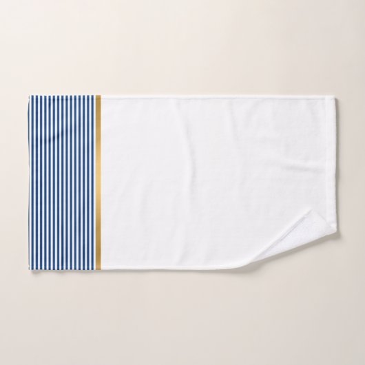 BLAUWE WITTE STRIPE GOLD BATHROOM TOWEL SET BAD HANDDOEK (Handdoek)