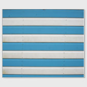 Blauwe witte striped Wooden Beach Hut Textuur Cadeaupapier (Vlak)