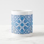 Blauwe witte tapijtkornbloemen grote koffiekop (Voorkant)