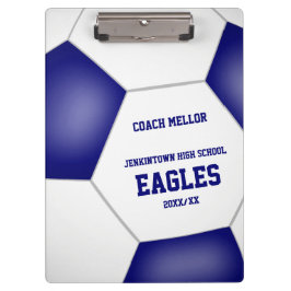 blauwe witte teamkleuren gepersonaliseerde voetbal klembord