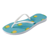 Blauwe witte teenslippers van zoete kawaii-ananana (Schuin)