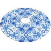 Blauwe witte tegel, waterverf naadloos patroon. kerstboom rok (Gekanteld)