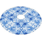 Blauwe witte tegel, waterverf naadloos patroon. kerstboom rok (Gekanteld)