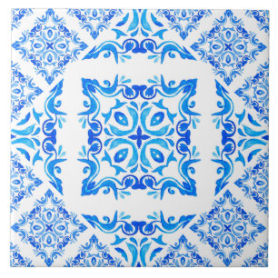 Blauwe witte tegels azulejos Spaans middellandse z Tegeltje