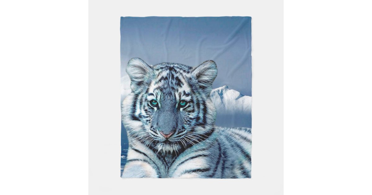 haakje slim ga werken Blauwe witte tijger fleece deken | Zazzle.nl