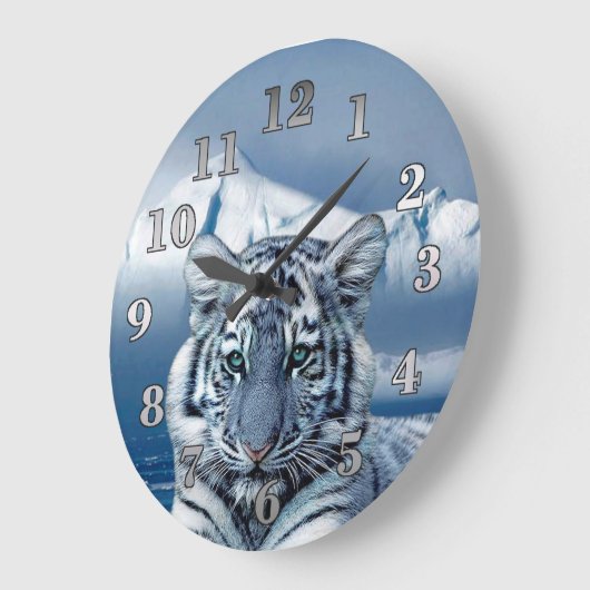 Blauwe witte tijger grote klok (Hoek)