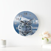 Blauwe witte tijger grote klok (Huis)