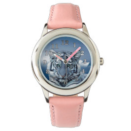 Blauwe witte tijger horloge