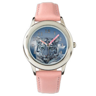 Blauwe witte tijger horloge