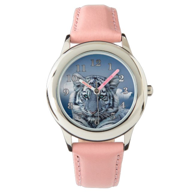 Blauwe witte tijger horloge (Voorkant)