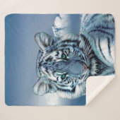 Blauwe witte tijger sherpa deken (Voorkant (horizontaal))