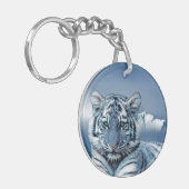 Blauwe witte tijger sleutelhanger (Voorkant Links)