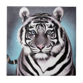 Blauwe witte tijger tegeltje (Voorkant)