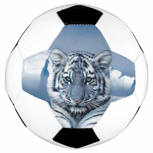 Blauwe witte tijger voetbal (Voorkant)