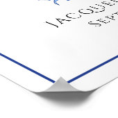 Blauwe witte Tortelduifjes China Floral Welcome We Poster (Hoek)