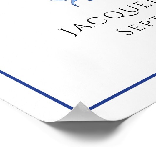 Blauwe witte Tortelduifjes China Floral Welcome We Poster (Hoek)