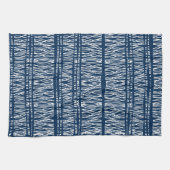 Blauwe witte tribaal gepatterd theedoek (Horizontaal)