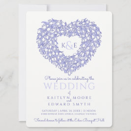 blauwe witte tulpen die hart trekken kaart