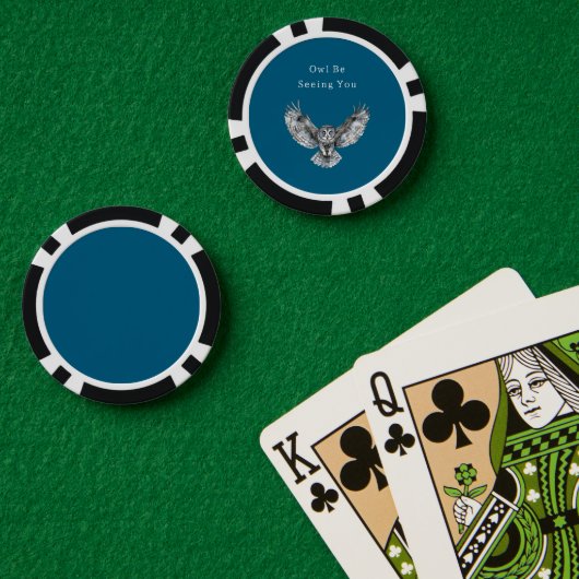 Blauwe Witte Uil   Poker Chips (Pokertafel (Dubbel))