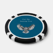 Blauwe Witte Uil   Poker Chips (Enkel)