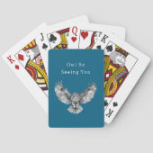 Blauwe Witte Uil Pokerkaarten (Achterkant)