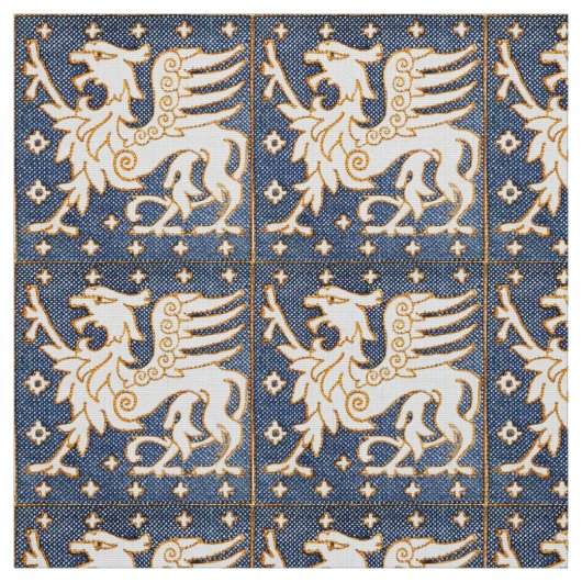 BLAUWE WITTE VANTASY GRIFFINS STOF (Swatch)