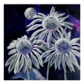 Blauwe witte ventilator perfect poster (Voorkant)