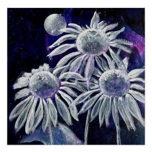 Blauwe witte ventilator perfect poster