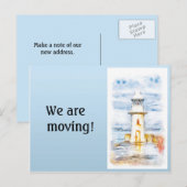 Blauwe Witte Verander van Adres Aankondigingskaart (Voorkant / Achterkant)