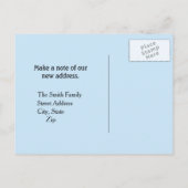 Blauwe Witte Verander van Adres Aankondigingskaart (Achterkant)