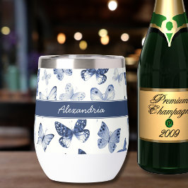 Blauwe & Witte Vlinder Monogram