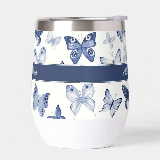 Blauwe & Witte Vlinder Monogram (Links)