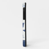 Blauwe & Witte Vlinder Monogram Case-Mate iPhone Case (Achterkant/links)