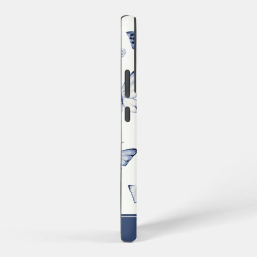 Blauwe & Witte Vlinder Monogram Samsung Galaxy Hoesje (Rechterkant)