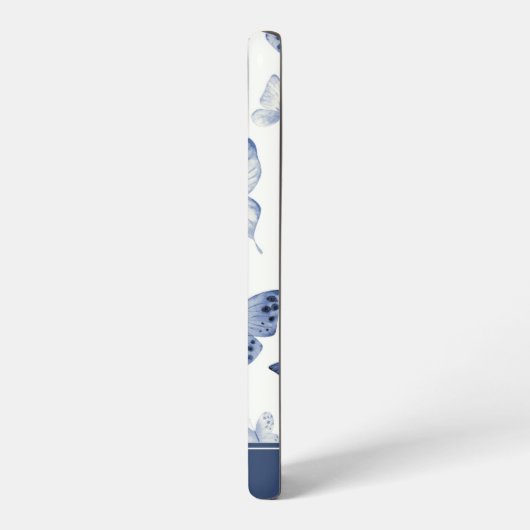 Blauwe & Witte Vlinder Monogram Samsung Galaxy Hoesje (Linkerkant)