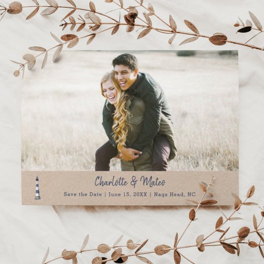 Blauwe witte vuurtoren vlam sparen de Kaart van de