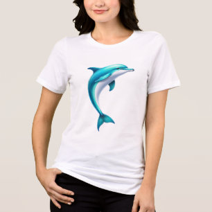 Blauwe Witte Walvis Maatwerk T-shirt