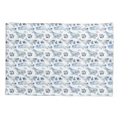 Blauwe witte walvis Ocean Pattern Nursery Kussensloop (Achterkant)