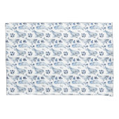 Blauwe witte walvis Ocean Pattern Nursery Kussensloop (Voorkant)