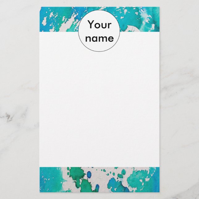 Blauwe witte waterverf (Voorkant)