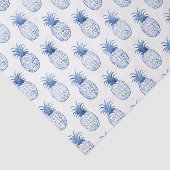 Blauwe witte Waterverf ananas Tissuepapier (Detail)