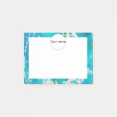 Blauwe witte waterverf post-it® notes (Voorkant)