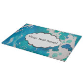 Blauwe witte waterverf snijplank (Hoek)