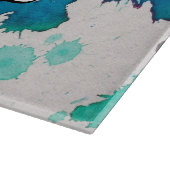 Blauwe witte waterverf snijplank (Hoek)