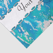 Blauwe witte waterverf tissuepapier (Detail)