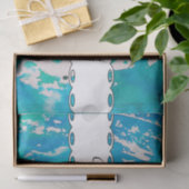Blauwe witte waterverf tissuepapier (Geschenk)