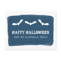 Blauwe witte Waterverf vleermuizen halloween Brief